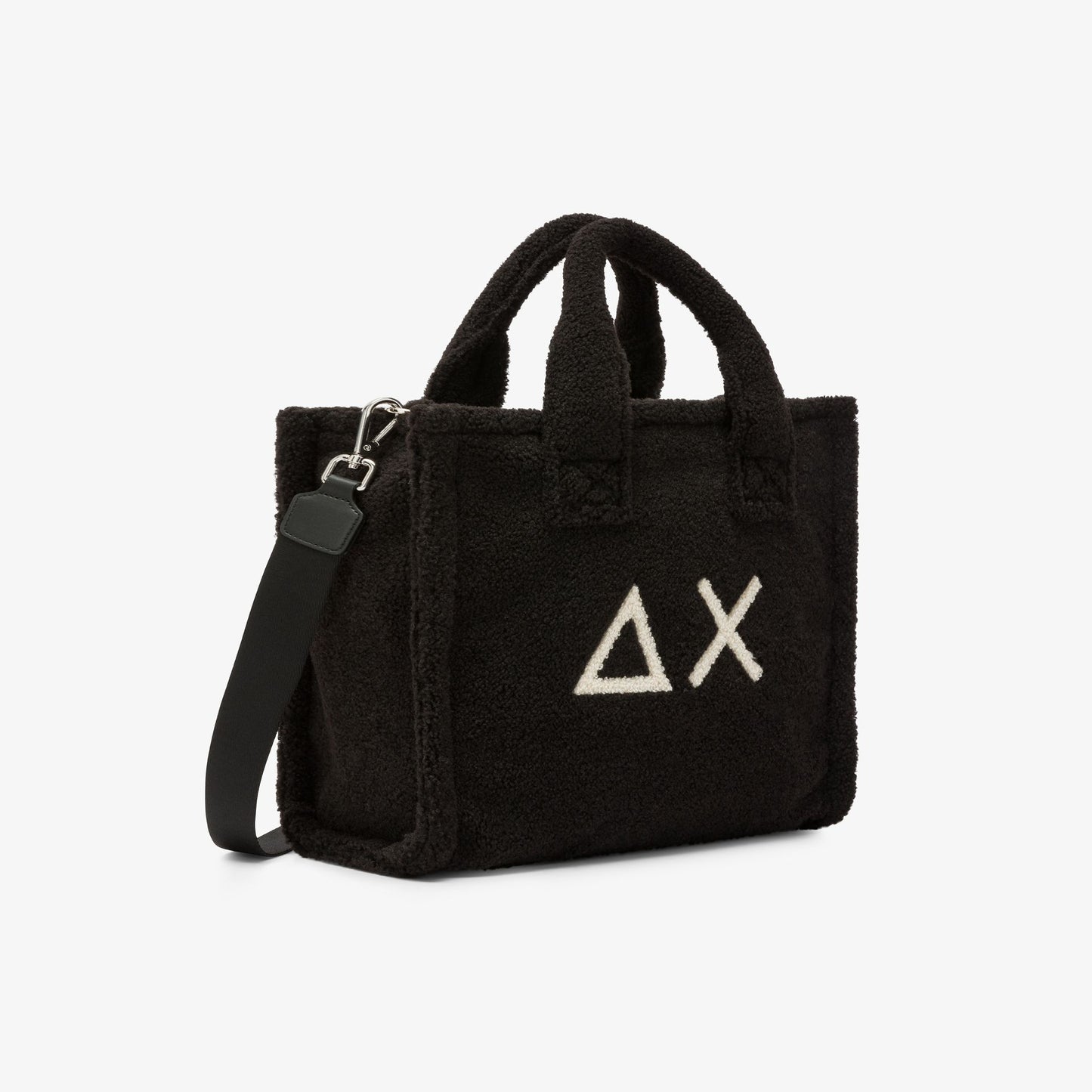 Shopping bag midi Cali in teddy nero