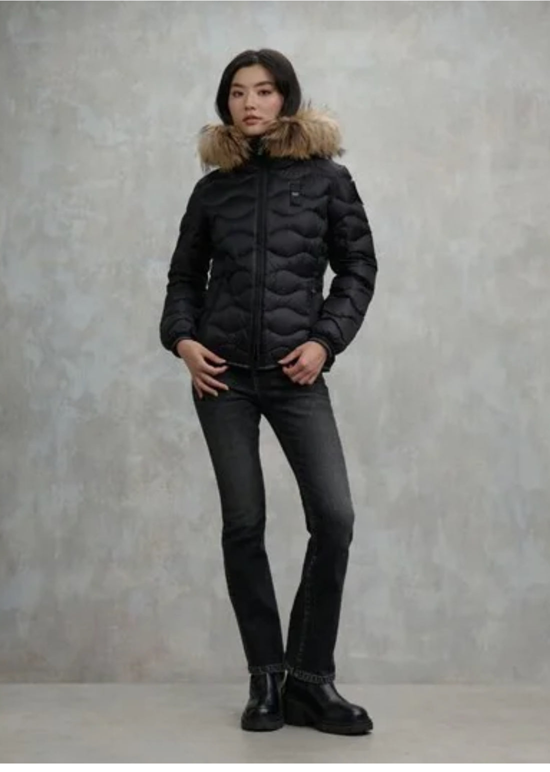 Piumino con bordo in pelliccia Aldie