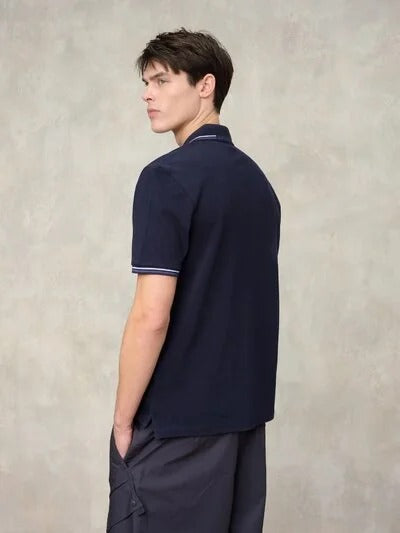 Polo doppia riga Agassiz Blauer