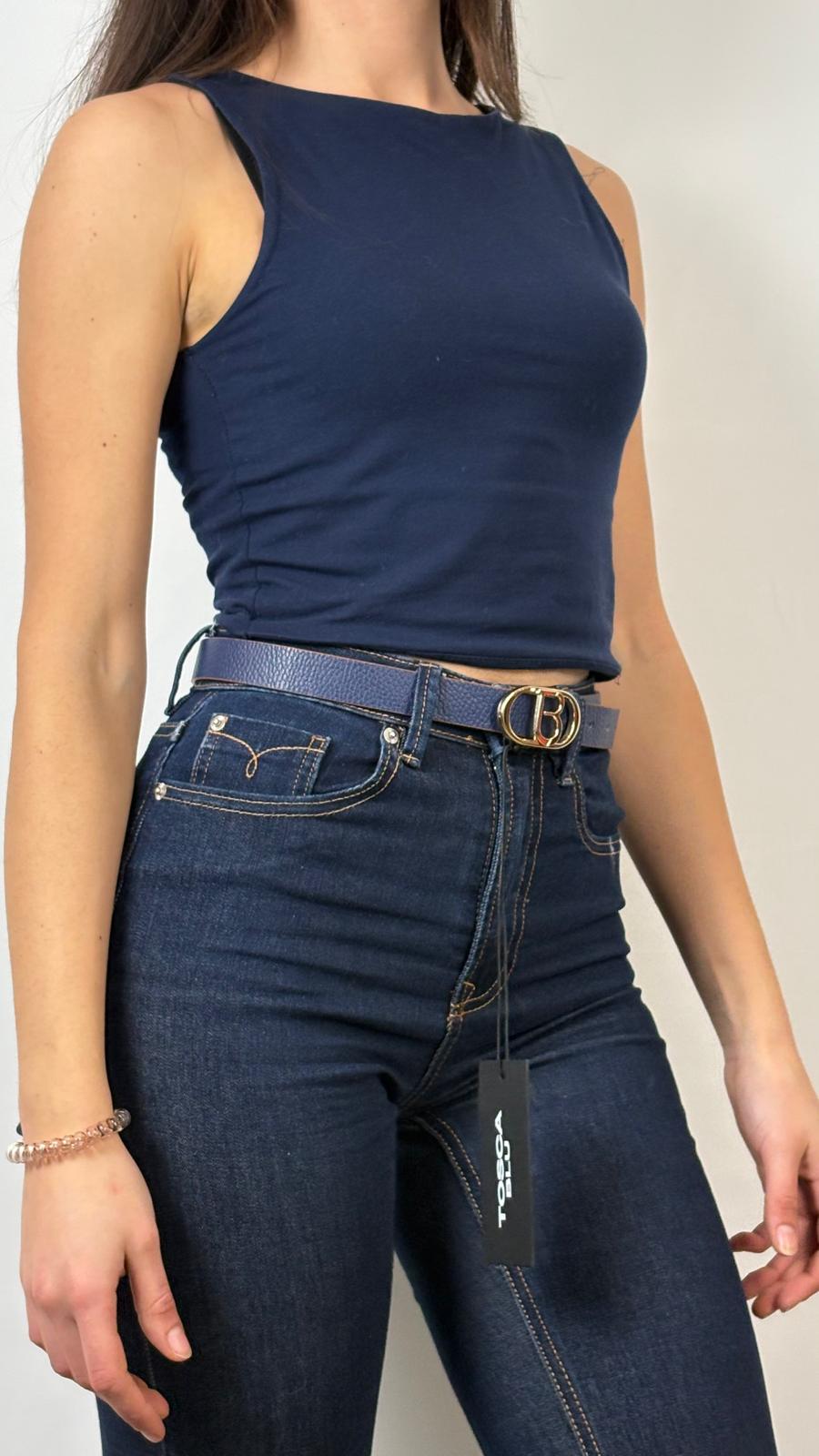 Cintura reversibile Tosca Blu
