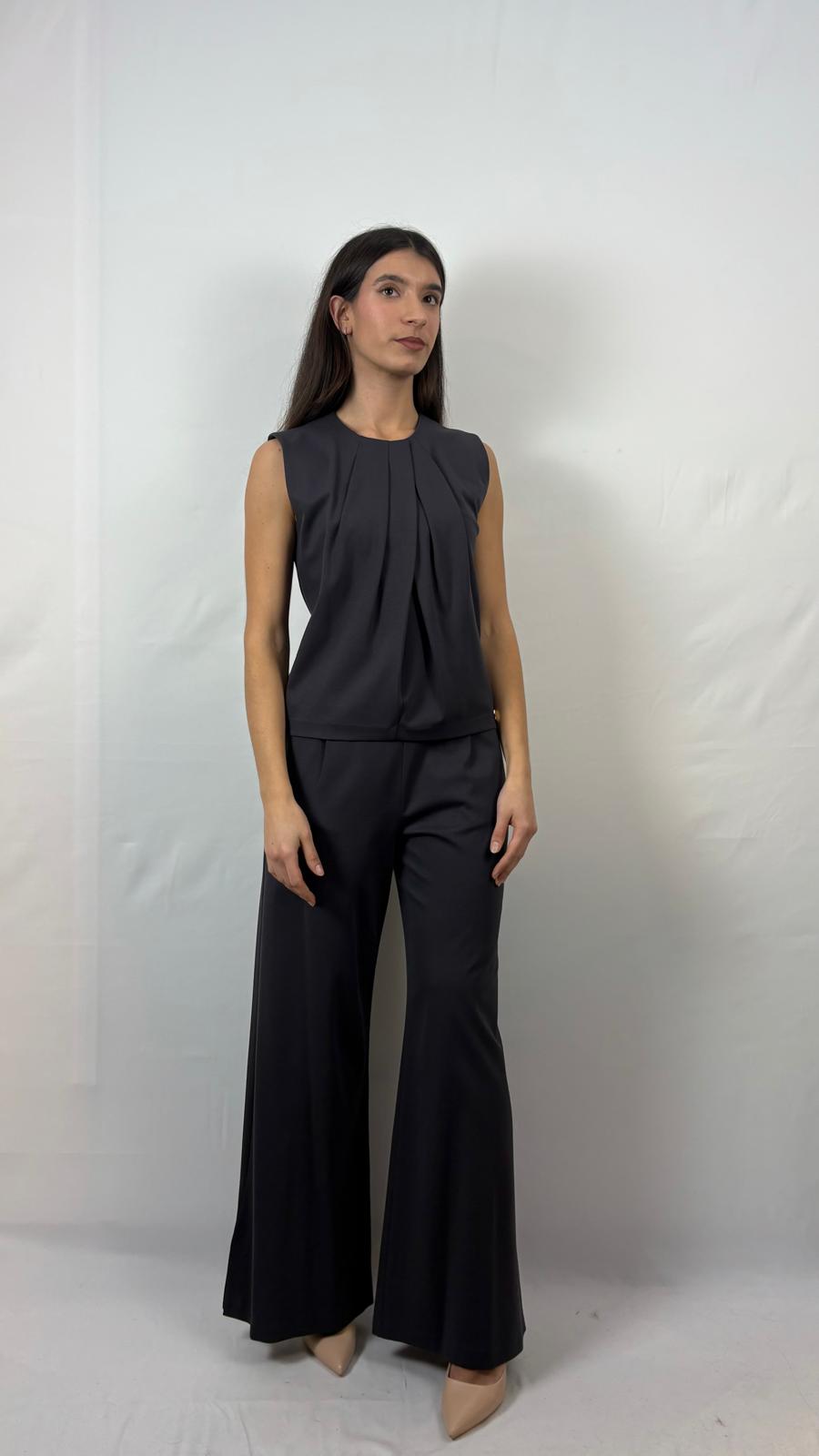 Pantaloni palazzo tessuto elasticizzato Cafè Noir