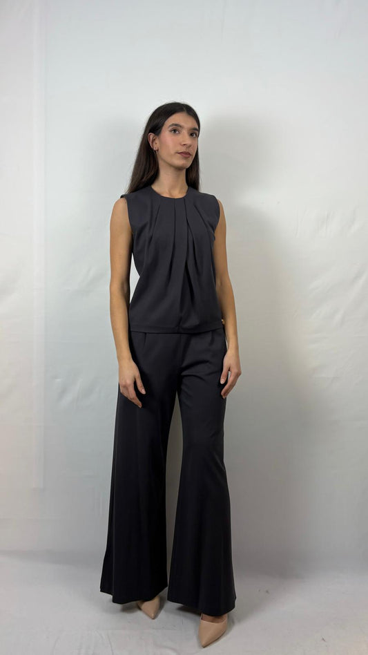 Pantaloni palazzo tessuto elasticizzato Cafè Noir