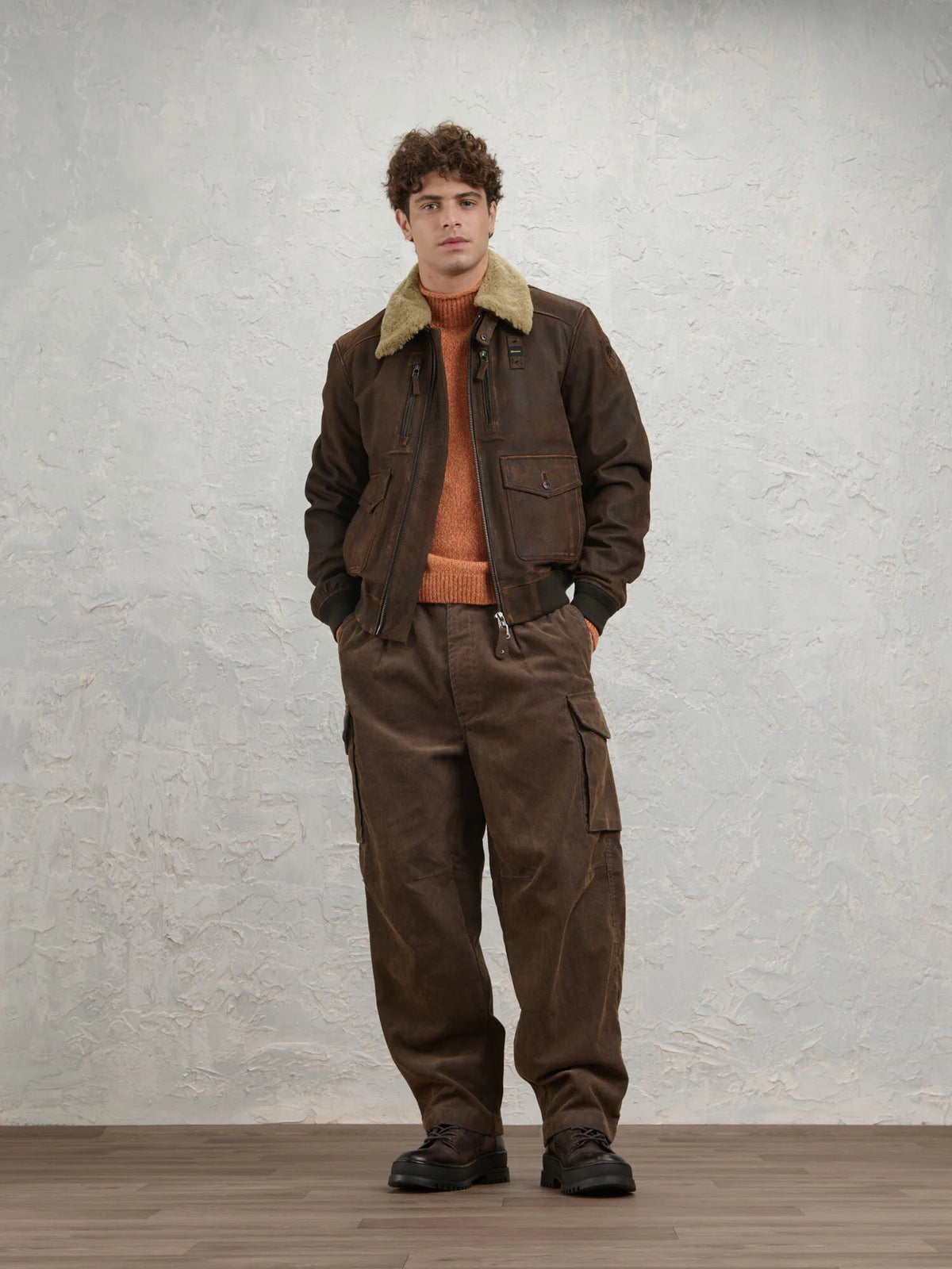 Bomber con collo in pelliccia Cheitons