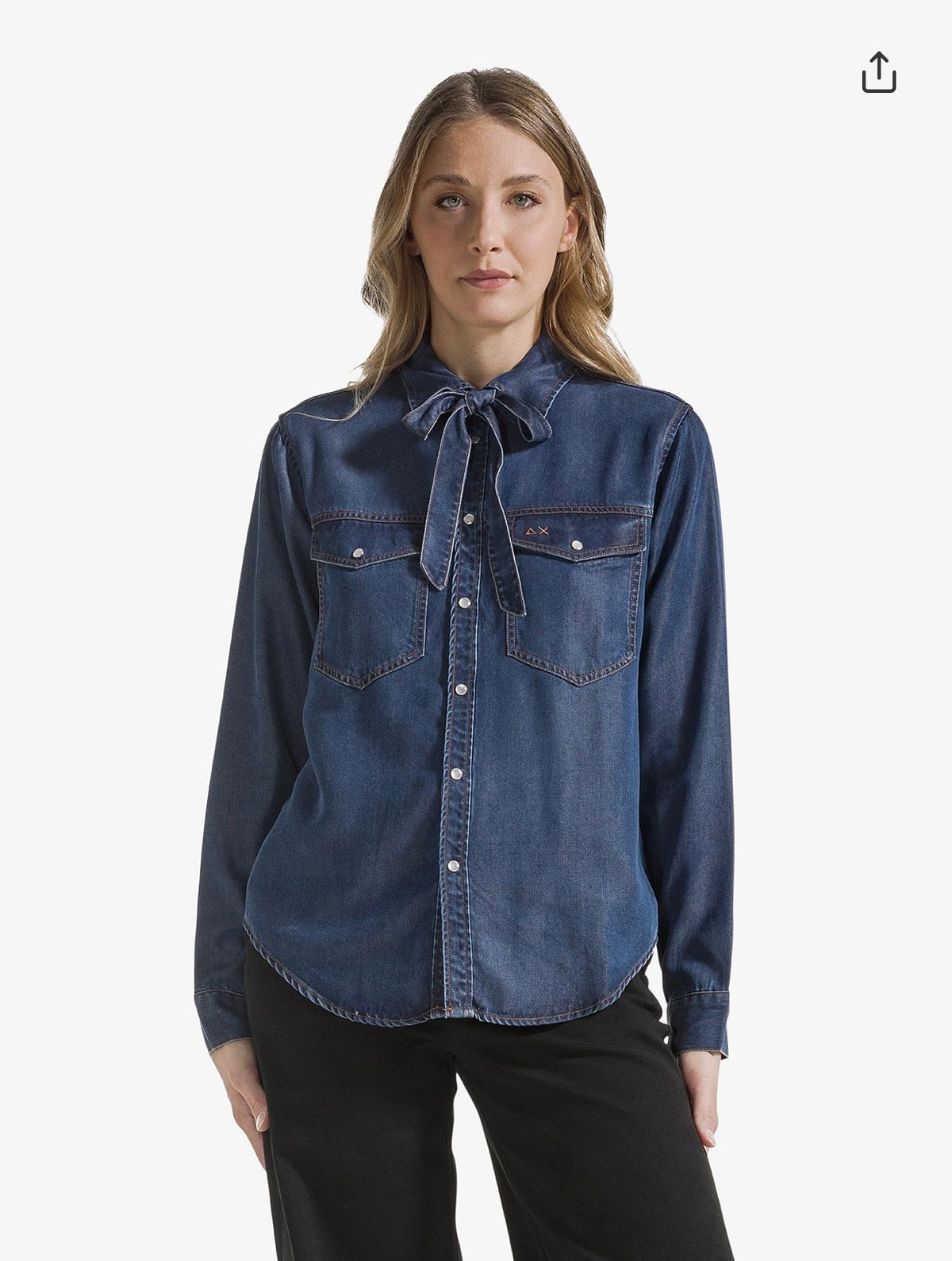 Camicia in denim con foulard Sun68