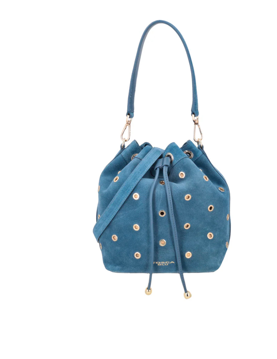Secchiello Dubai in suede colore blu