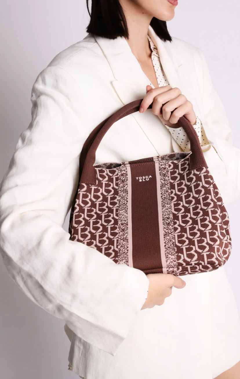 Borsa a mano media logata Saint Tropez colore rosso Tosca Blu