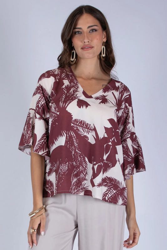 Casacca floreale con rouches Mara carol
