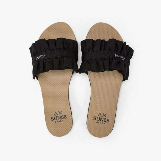 Ciabatte con rouches nero Sun68