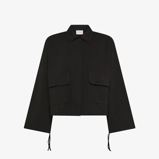 Giacca in piquet di cotone nero Sun68