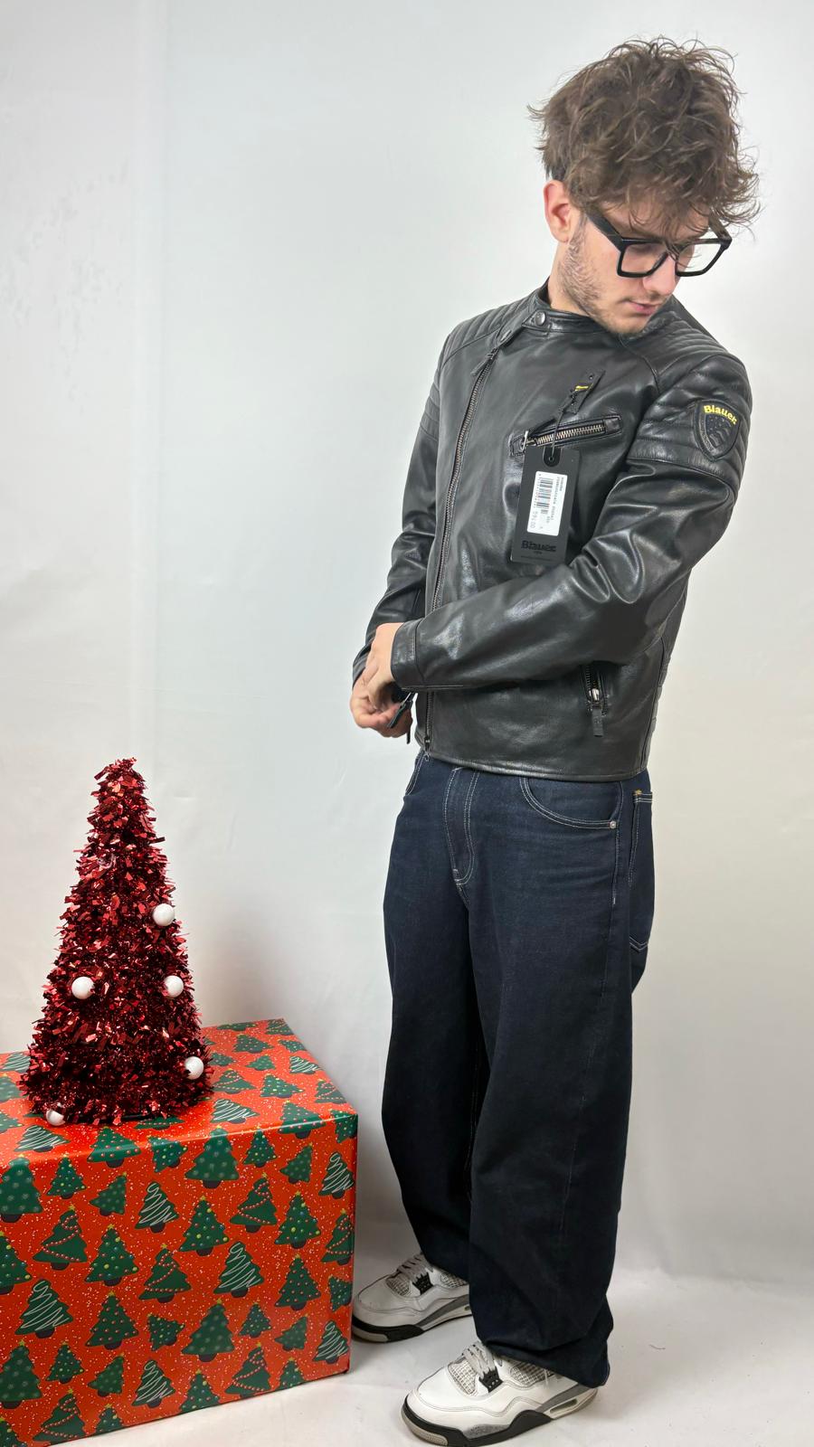 Chiodo in pelle Auburn Blauer