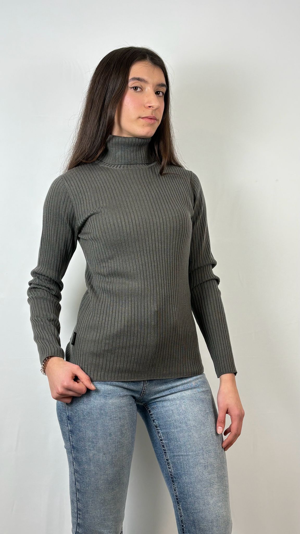 Maglia costina collo alto Livermore Blauer