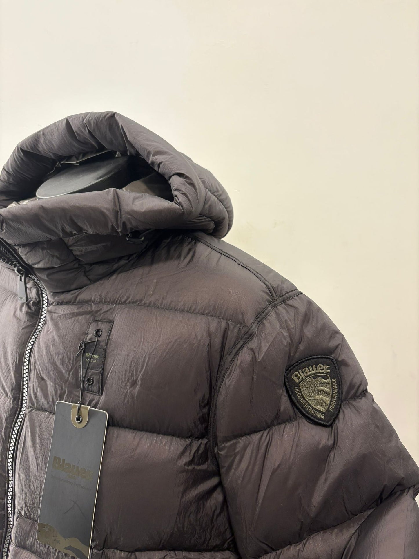 Piumino in nylon increspato Auburn Blauer