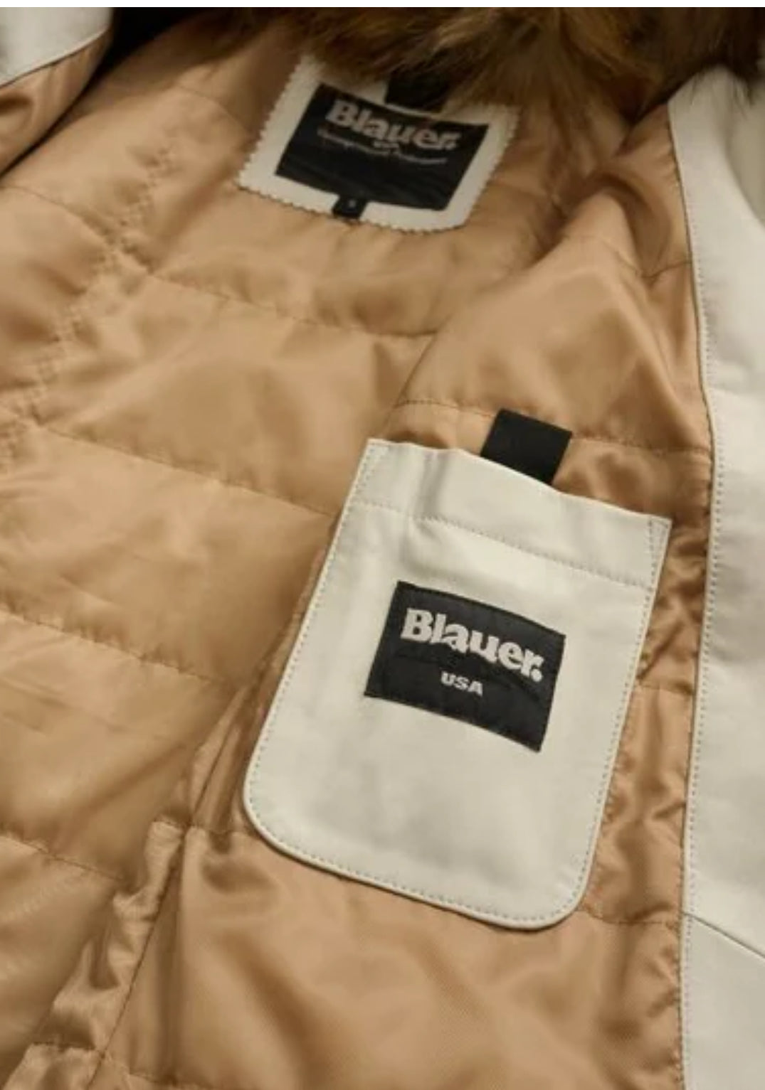 Chiodo in pelle con pelliccia Cherry