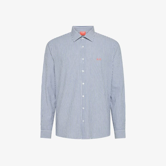 Camicia in cotone a righe blu navy/bianco Sun68