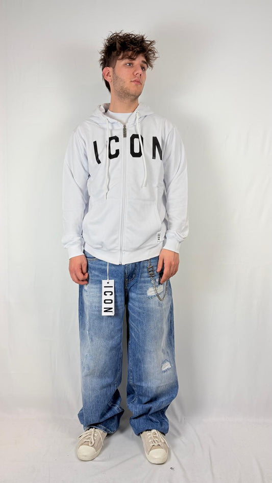 Felpa a zip con cappuccio Icon