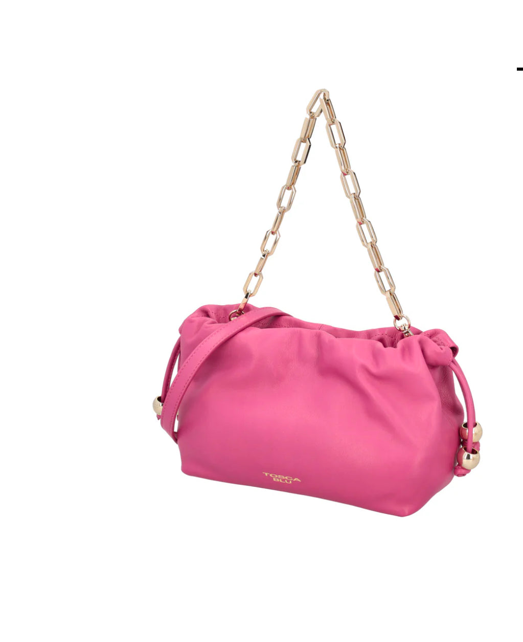 Pochette Harper in pelle con coulisse colore fucsia Tosca Blu