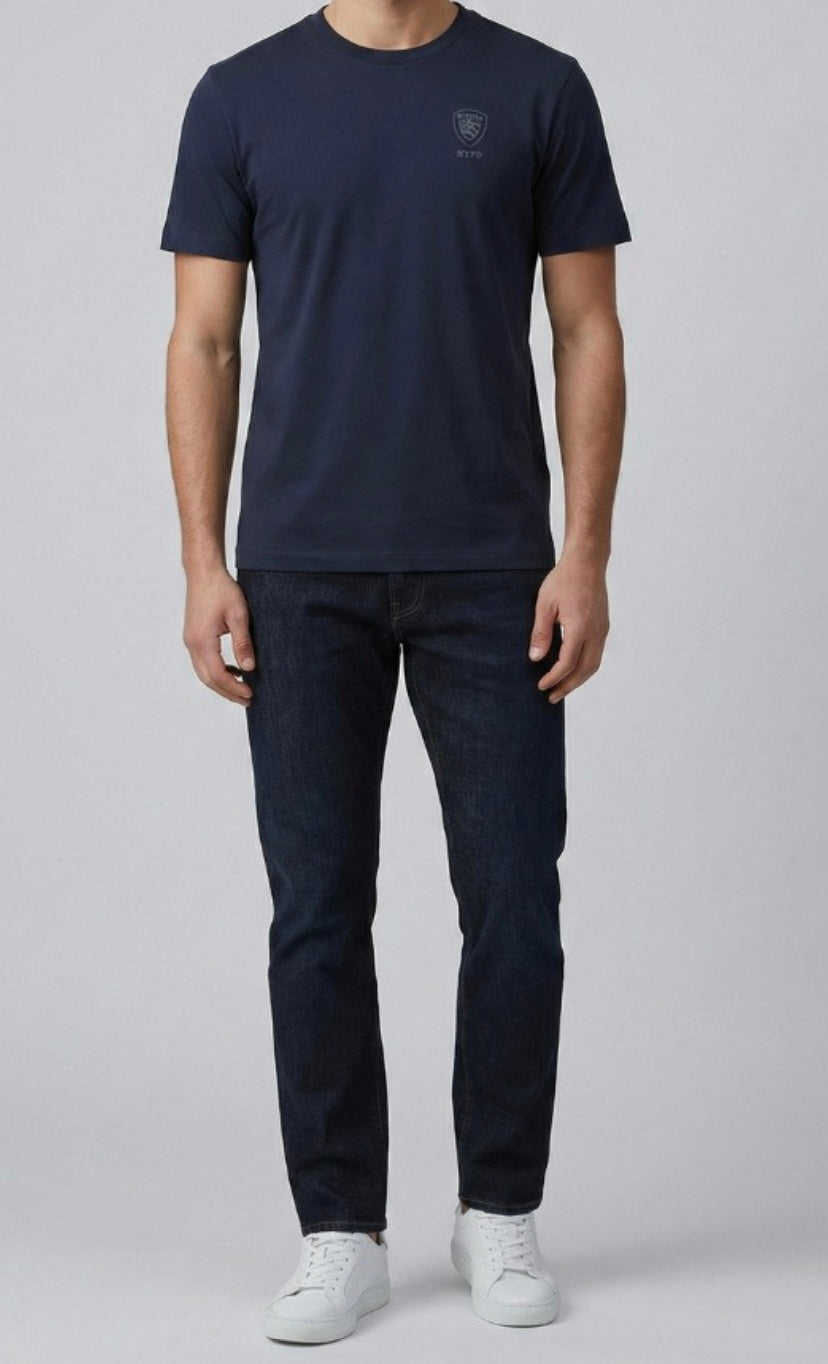 T-shirt logo in tono Eutaw Blauer