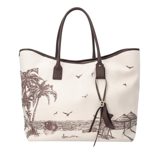 Maxi shopping bag Formentera con stampa colore testa di moro Tosca Blu