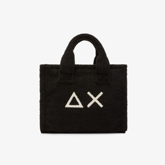 Shopping bag midi Cali in teddy nero