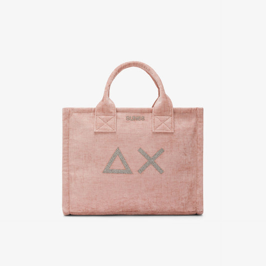 Shopping bag midi Cali in velluto rosa