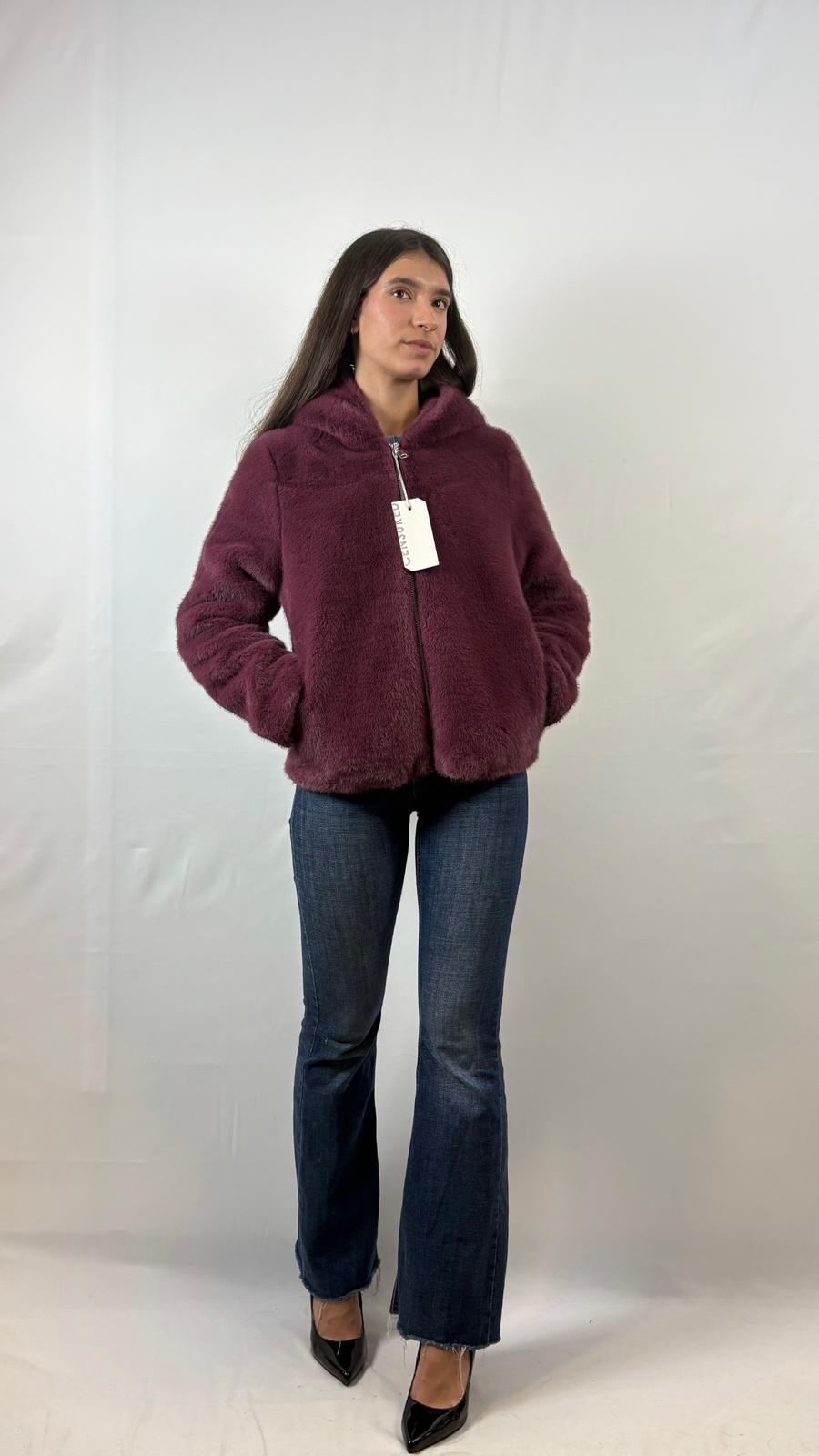 Ecopelliccia con cappuccio Censured