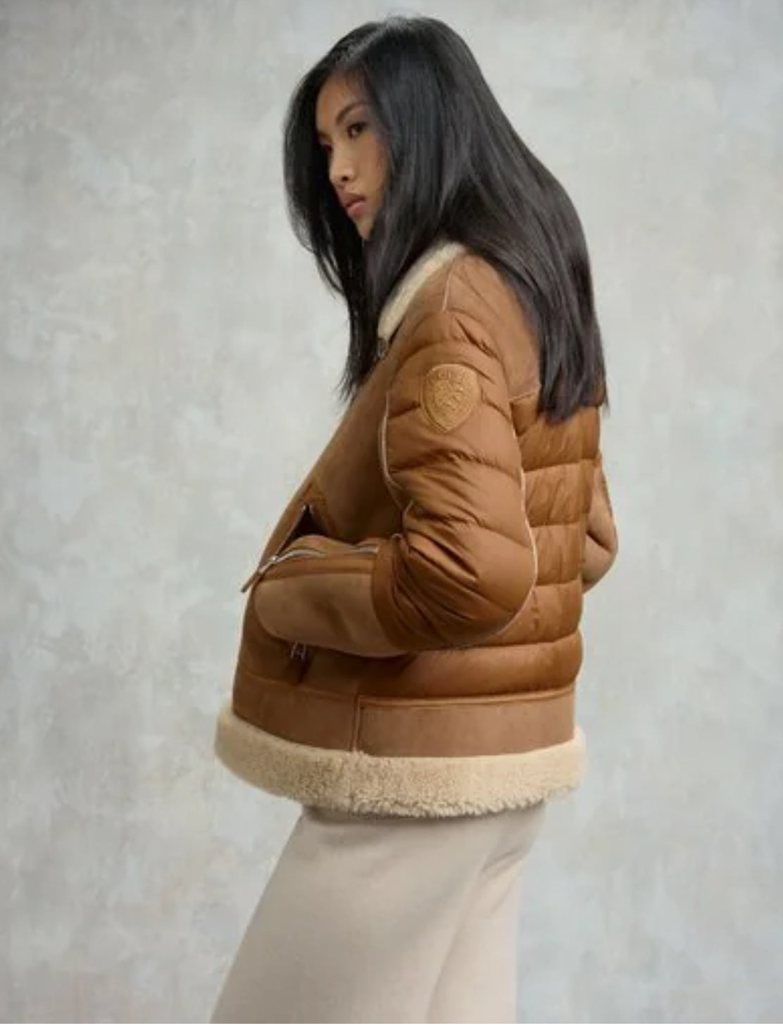 Giubbino montone e nylon imbottito Alhambra