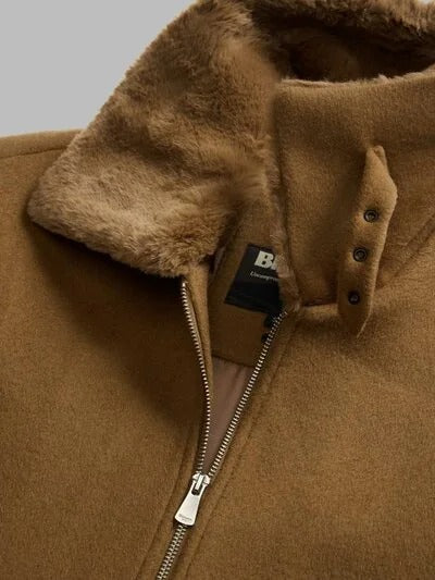 Cappotto con colletto in pelliccia Elmira Blauer