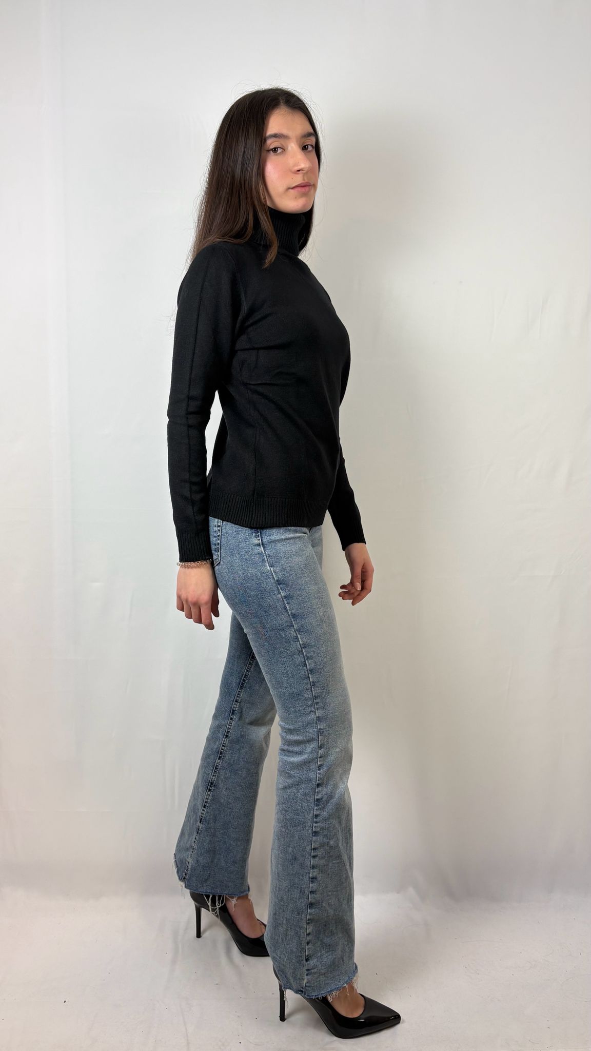 Maglia collo alto in viscosa Karma