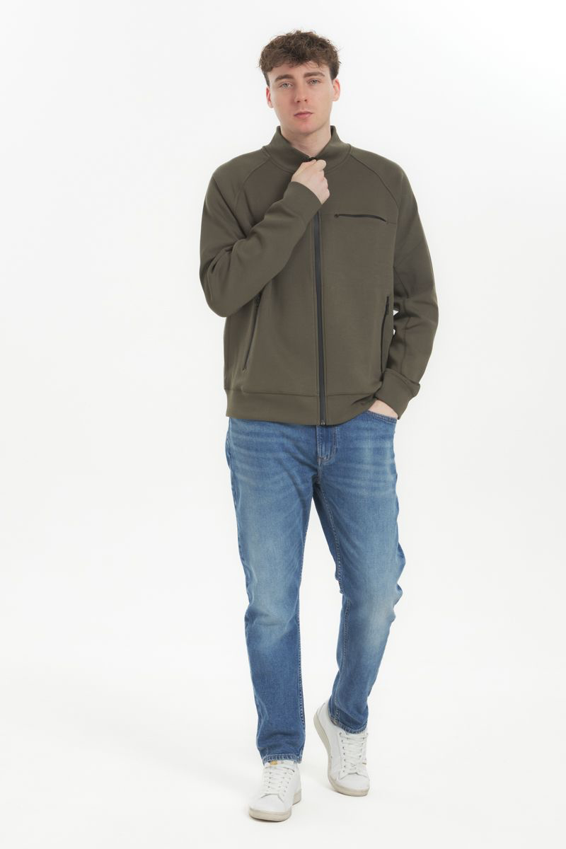 Felpa elasticizzata con cappuccio Shaw Blauer
