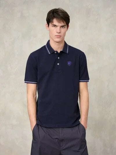 Polo doppia riga Agassiz Blauer