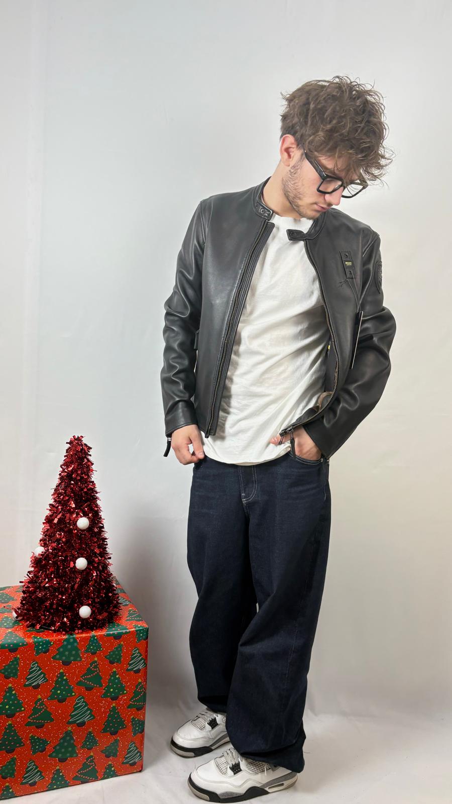 Giubbetto in pelle foderato Ripley Blauer