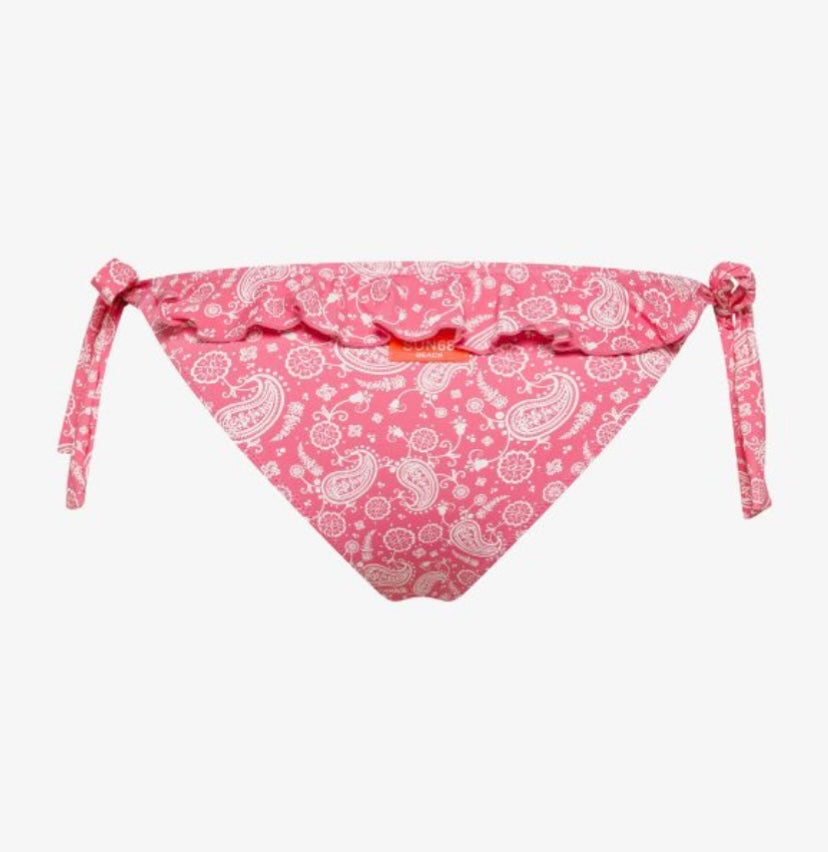 Slip mare con stampa e rouches fucsia/bianco panna Sun68