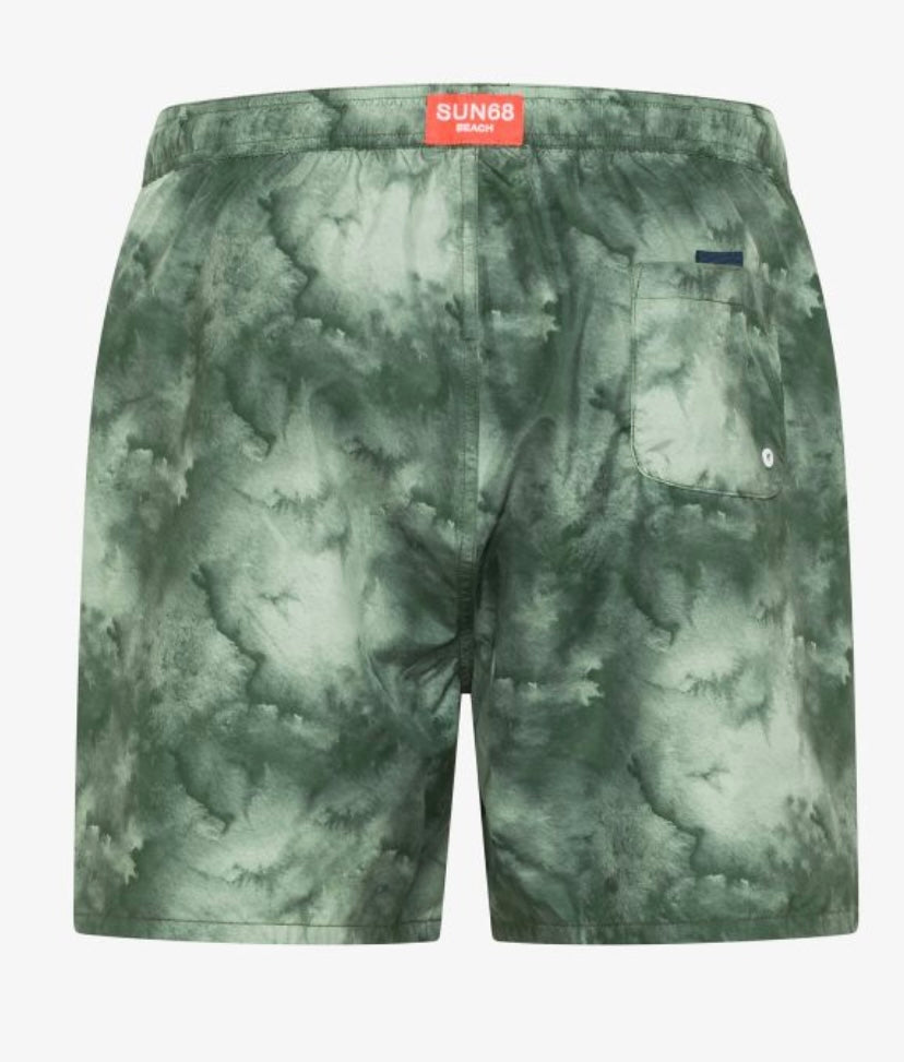 Costume in nylon stampato verde scuro Sun68