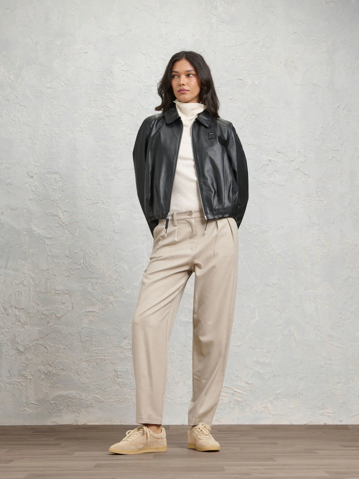 Giacca in pelle con pence Blauer
