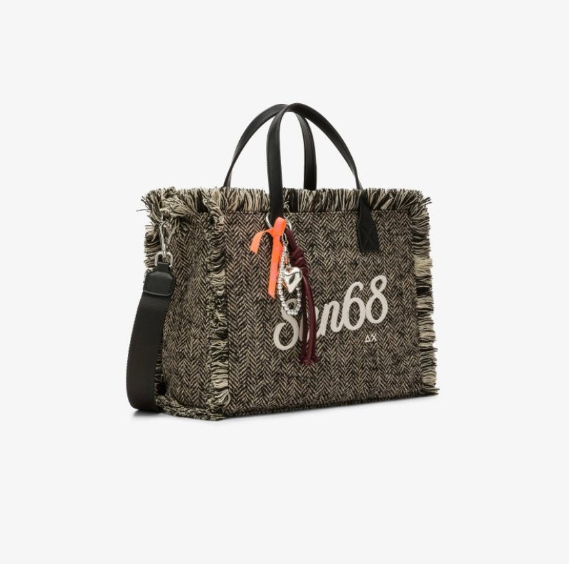 Cali bag media in lana con frange Sun68