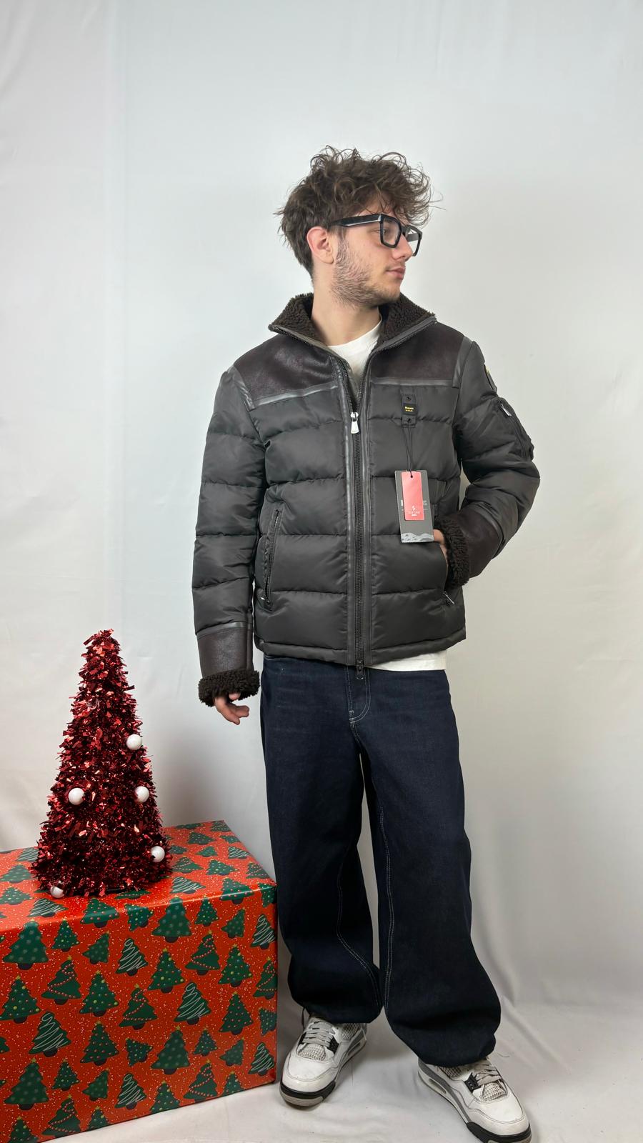 Giubbetto nylon e montone eco Organ Blauer