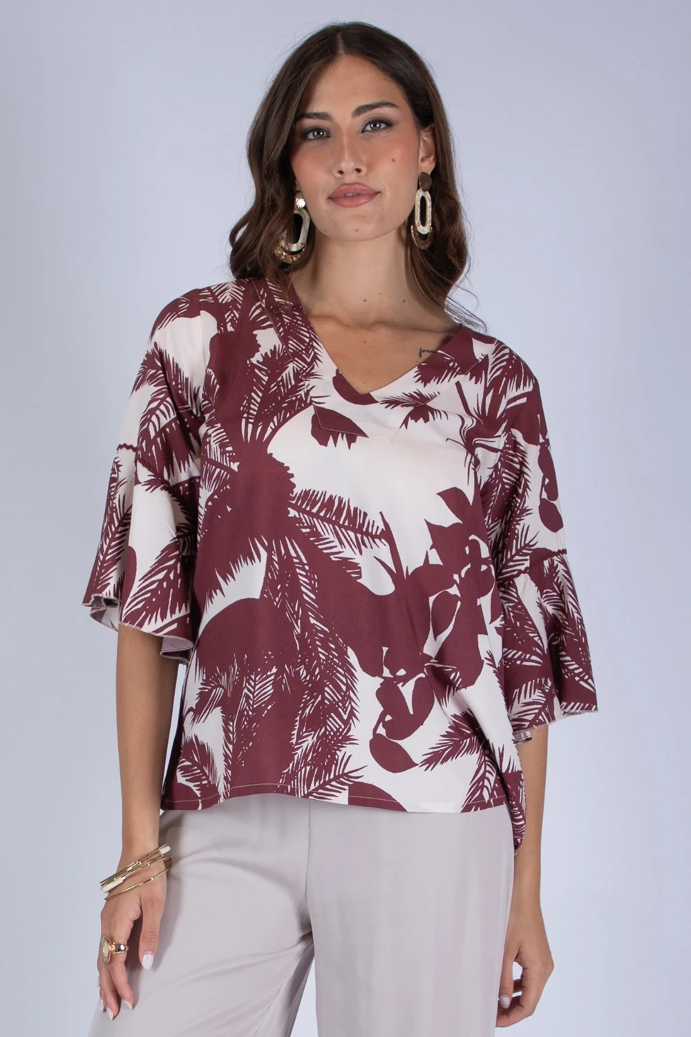 Casacca floreale con rouches Mara carol