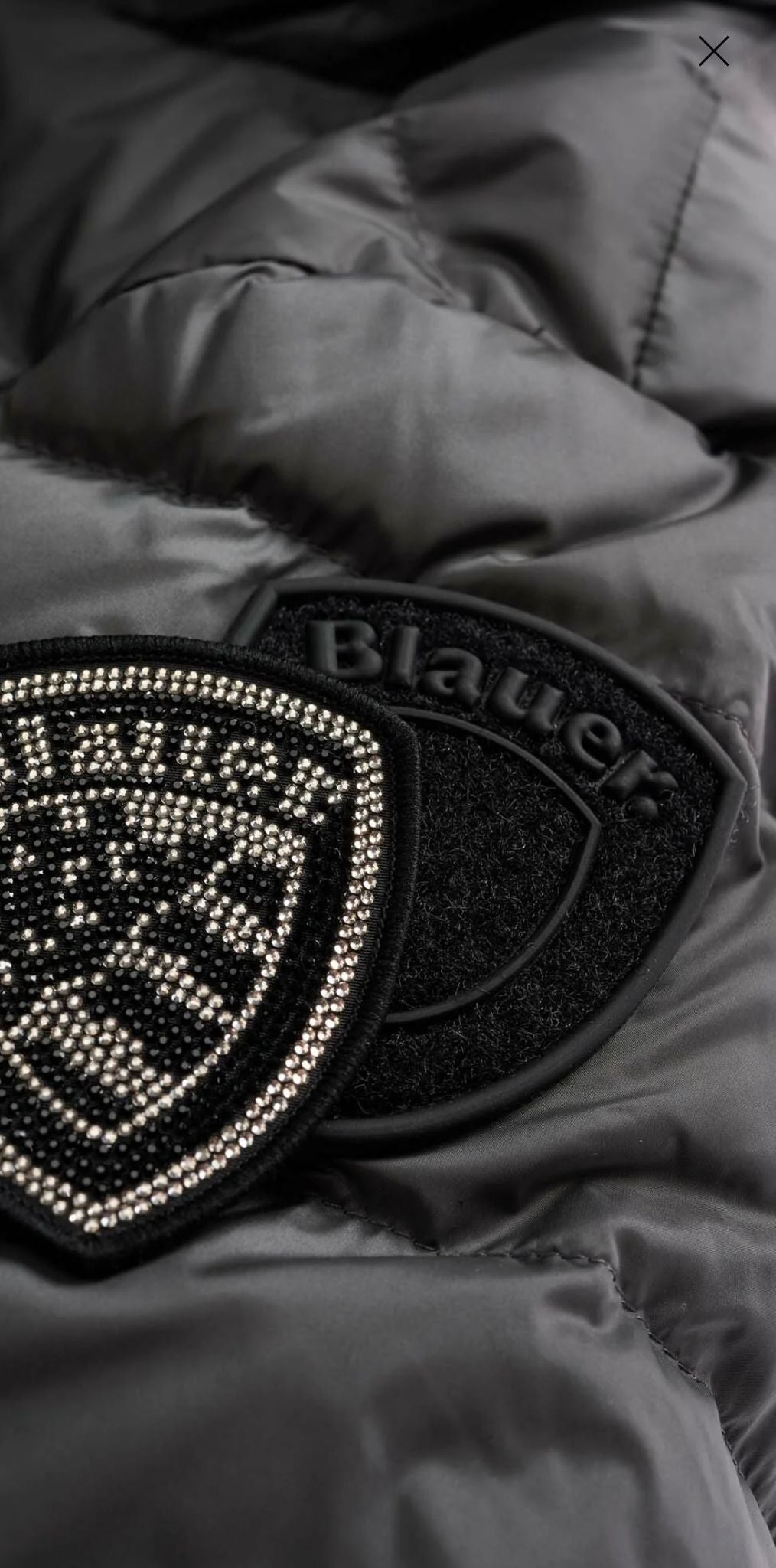 Piumino lungo a righe Agnes Blauer