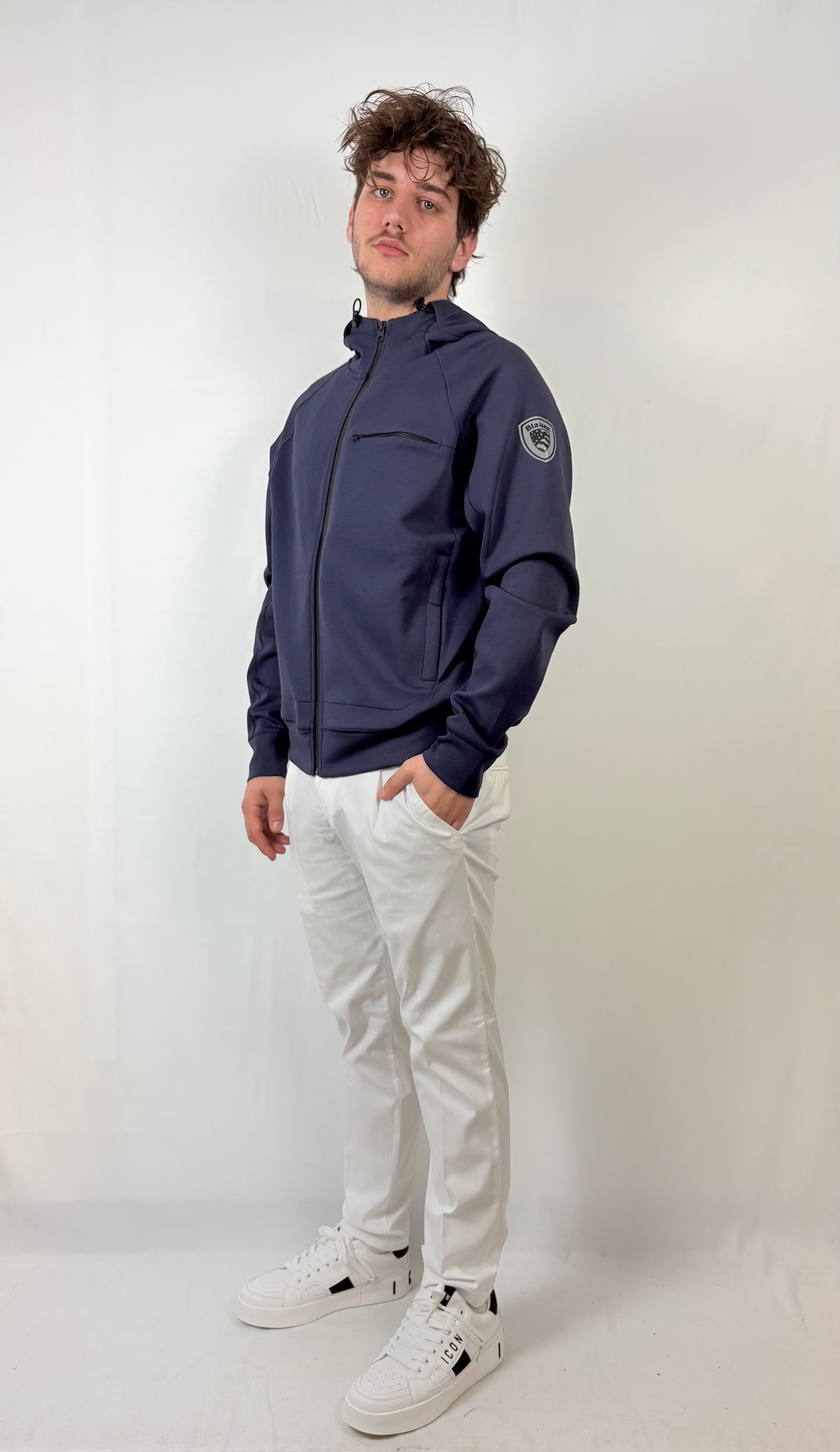 Felpa elasticizzata con cappuccio Shaw
