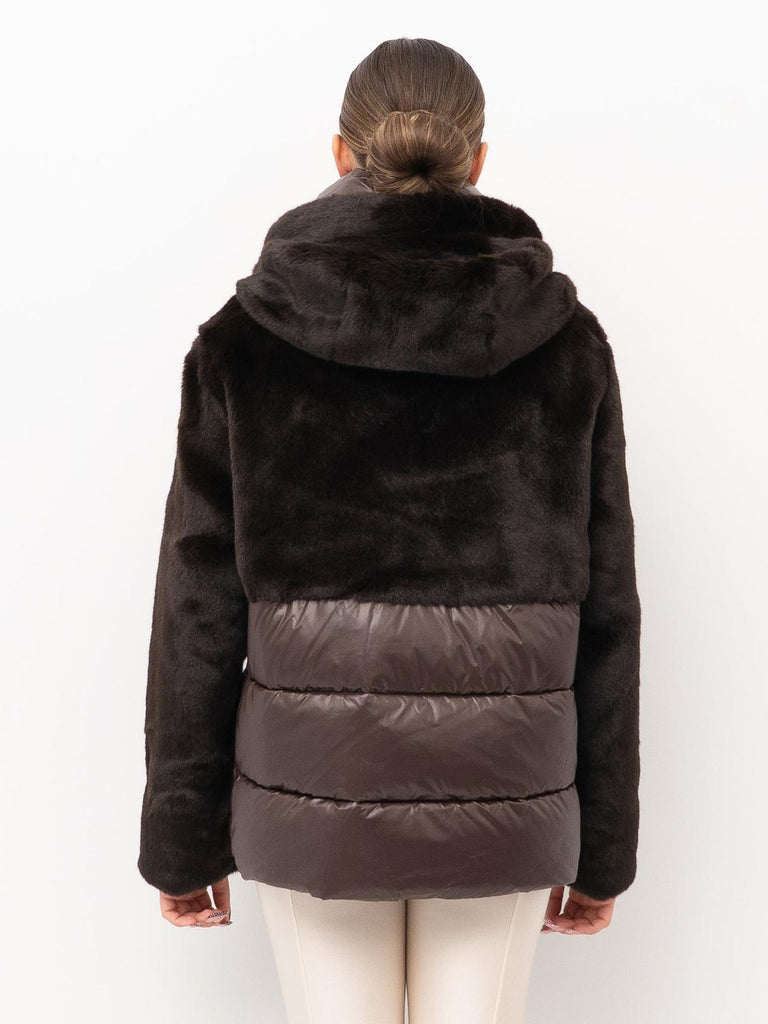 Giubbetto nylon con pelliccia eco Fanevil