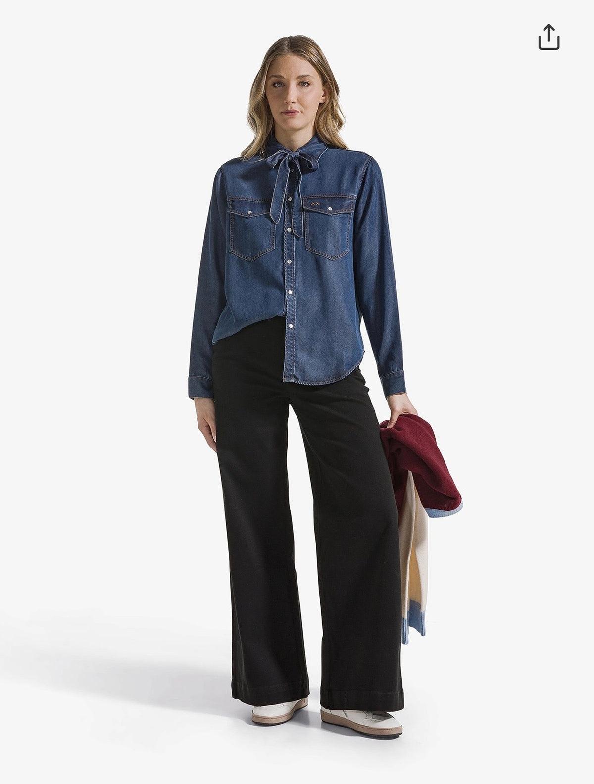 Camicia in denim con foulard Sun68