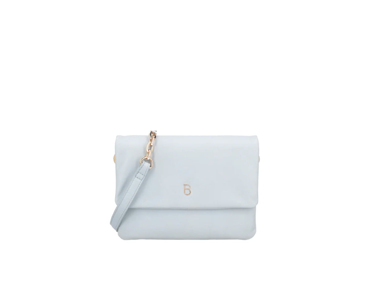 Tracollina in pelle con pattina Evelyn colore azzurro Tosca Blu