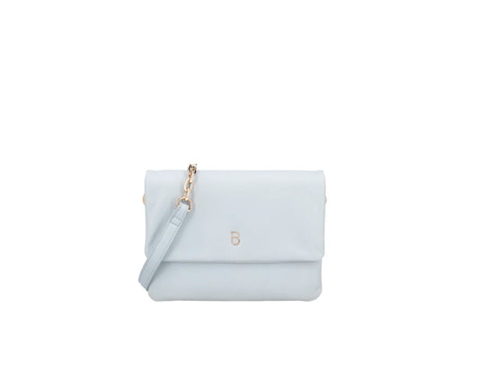Tracollina in pelle con pattina Evelyn colore azzurro Tosca Blu