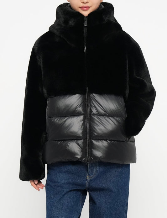 Giubbetto Nylon con pelliccia eco Fanevil
