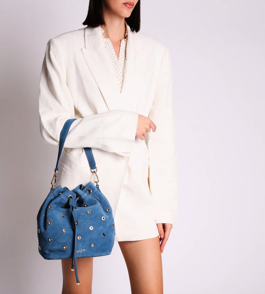 Secchiello Dubai in suede colore blu