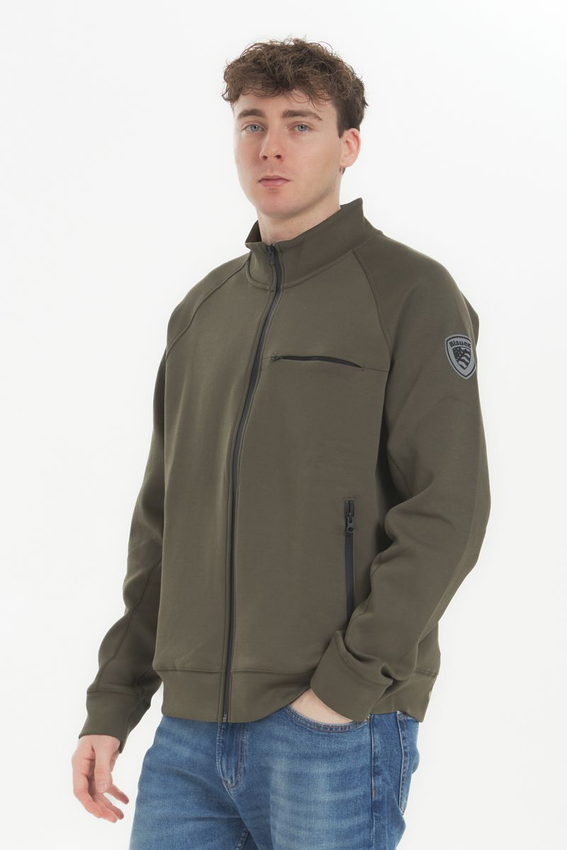 Felpa elasticizzata con cappuccio Shaw Blauer