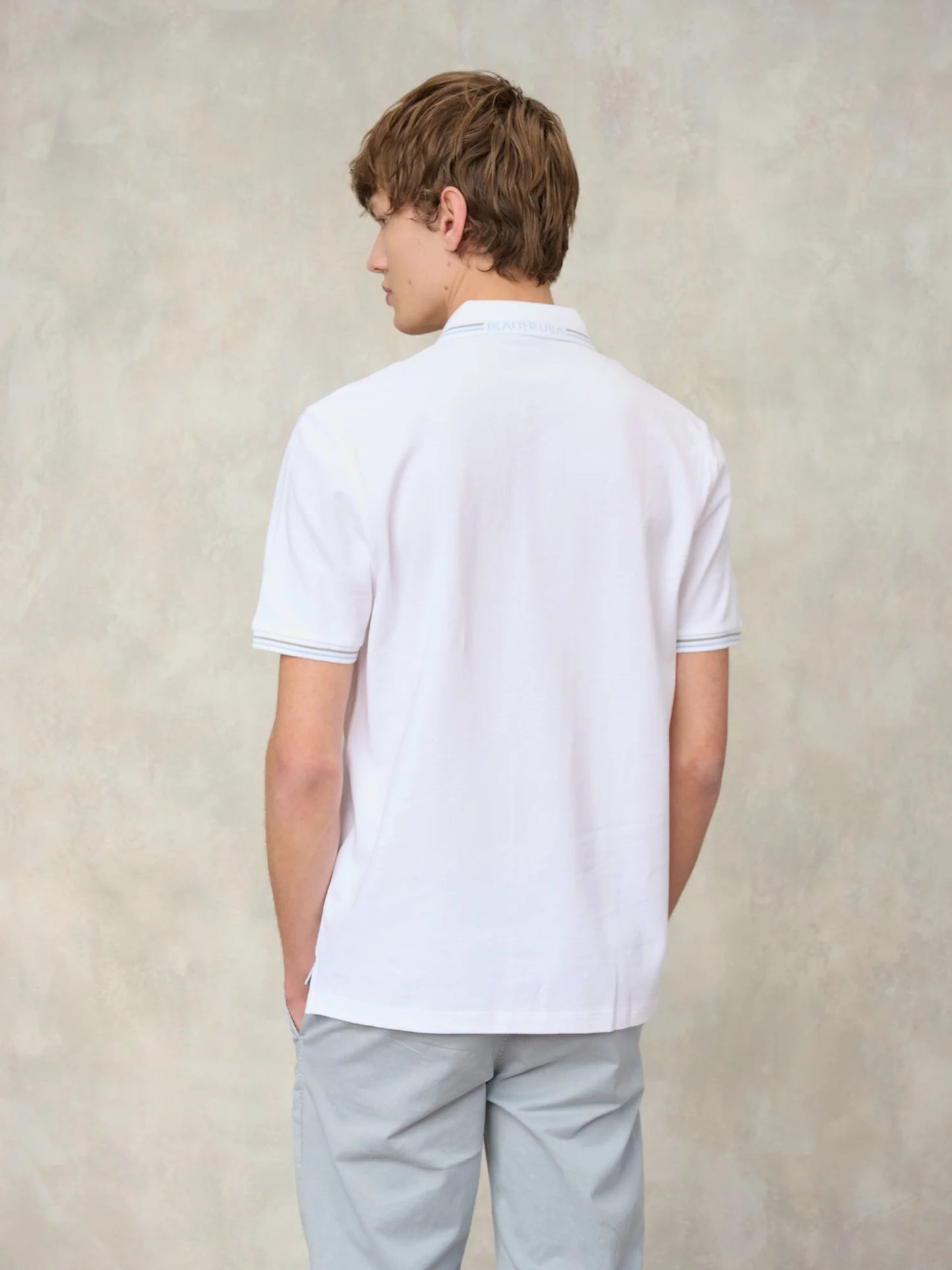 Polo doppia riga Agassiz Blauer