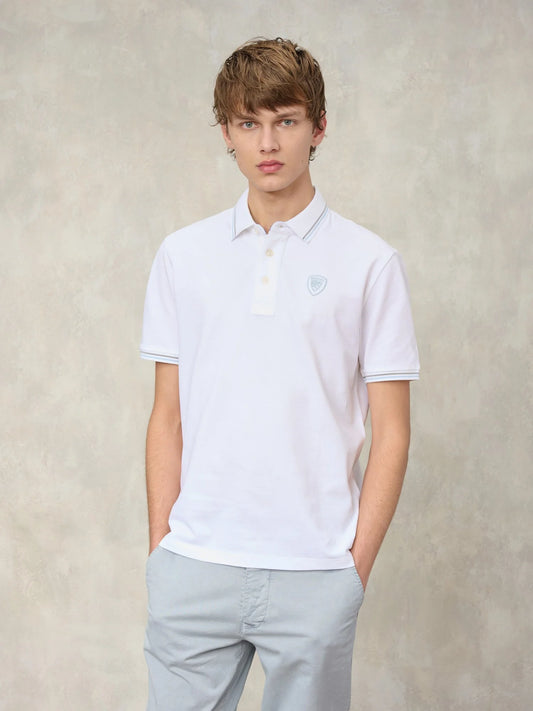 Polo doppia riga Agassiz Blauer