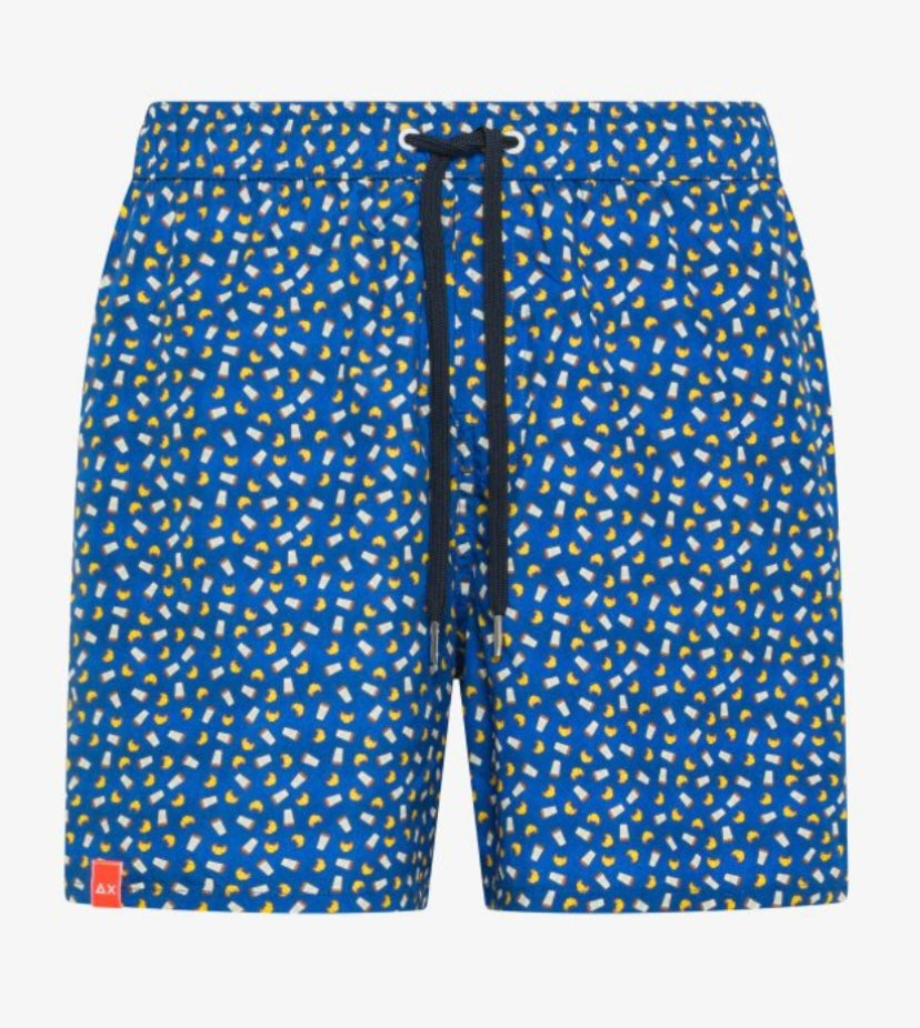 Costume con stampe blu royal Sun68