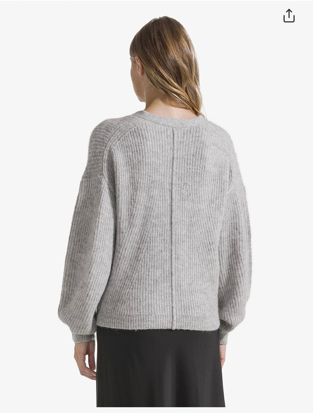 Cardigan in lurex in lana a coste grigio chiaro Sun 68